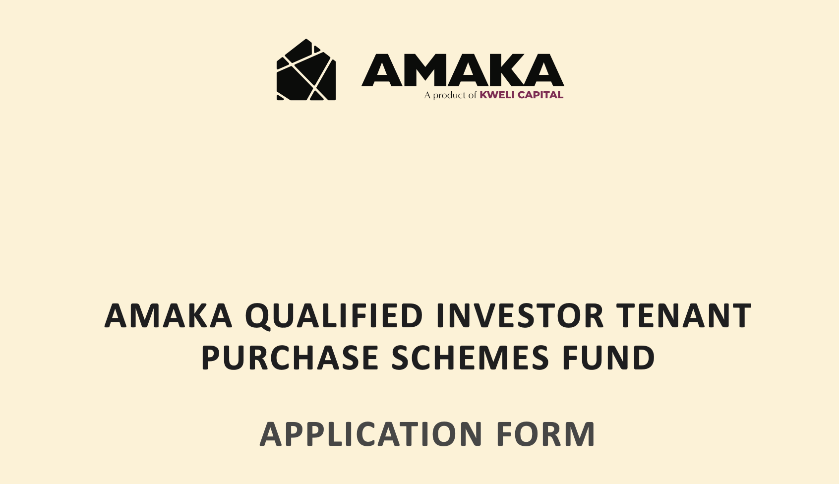 Amaka QI Fund Account Opening Form
