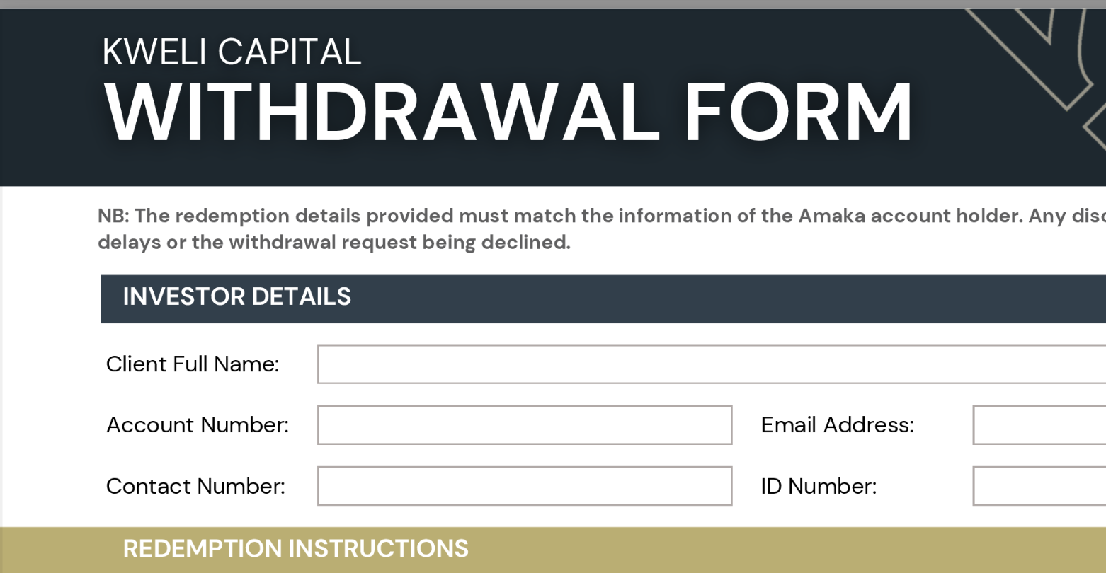 Amaka Fund Withdrawal Form